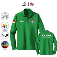 Arials Polo shirt Baju Kaos Kerah Lengan Panjang K9 BNN UNIT DETEKSI