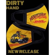 FACE MASK DHL DESIGN PRINTED [ FREE STICKER ] - READY STOCK -