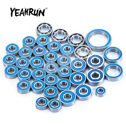 YEAHRUN 38Pcs Blue Wheel Hub Sealed Bearing Kit for Axial SCX10 III AXI03007 1/10 RC Crawler Car Upg