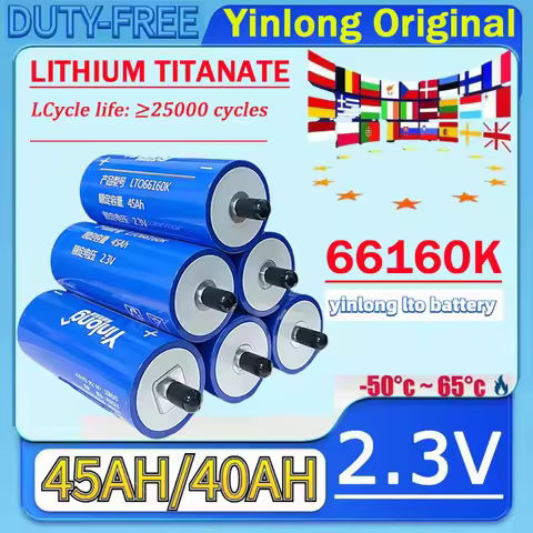 100% original Yinlong 2.3V 40ah 45AH lithium titanate battery DIY 12V 24V lto66160 car audio solar s