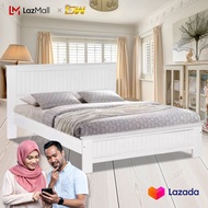 Queen / King Size Fully Solid Wood Bed Frame/ Wooden Bedframe / Wooden Bed Bed / Adult Bedframe / Large Bed / Homestay Bed / Master Bedroom Bed / Katil Kayu