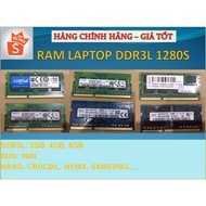 Laptop Ram DDR3L (PC3L) 1280S 2GB, 4GB, 8GB BUS 1600 (Hynix / Crucial, Samsung) disassembled and bea