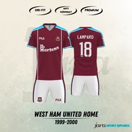 West HAM HOME Jersey 1999-2000 Retro Ball Jersey Design Full Printing Free Custom Name And Number
