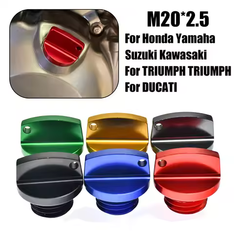 CNC Motorcycle Accessories M20*2.5 Oil Filler Cap Plug For Honda Yamaha Suzuki Kawasaki DUCATI CBR 2