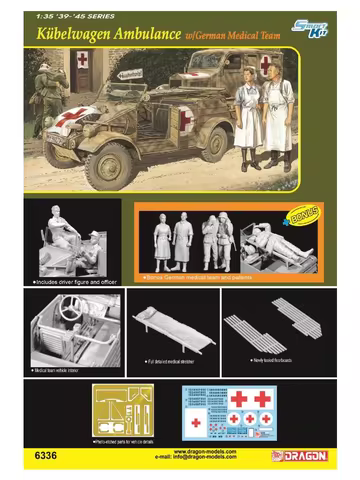 DRAGON 6336 1/35 Kübelwagen Ambulance w/German Medical Team