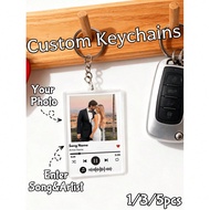 1/3/5pcs Song Keychain Personalised Album Keyring Music Boyfriend Girlfriend Valentines Music Love W