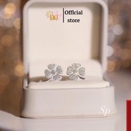 Silver 4-leaf clover earrings, small and lovely