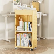 Yeya也雅 乳酪夾心童趣風三層兒童書櫃/書包置物櫃(附輪+1隔板