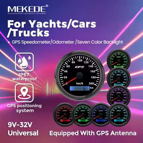 MEKEDE HD 85mm GPS speedometer 120 km/H For Boats/Motorboats/Yachts/Cars/Outboard Engine with 7-colo