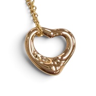 Mint Condition ★ TIFFANY&Co. Tiffany Elsa Peretti Open Heart Pendant 750 (PG) Necklace Pink Gold Wei