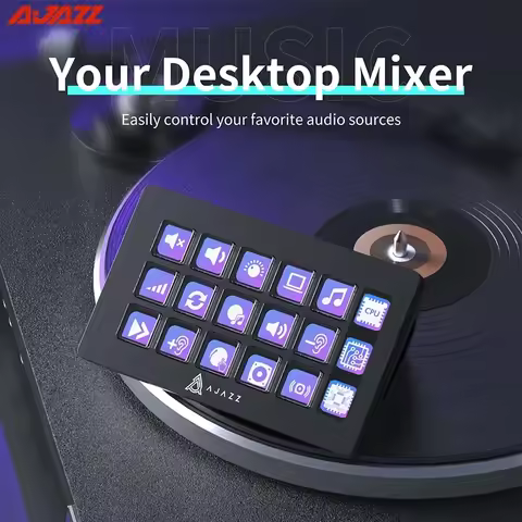 Ajazz Akp153E Customizable Lcd 15 Keys Stream Controller Keypad Stream Deck Keyboard Pc Gaming Conso