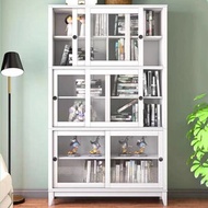 CLASSIC FURNITURE - 包安裝簡約書櫃帶玻璃門客廳展示櫃收納靠牆落地移門書櫥書架