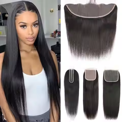 100% Human Hair Closure Straight 2x6 Lace Closure Preplucked 4x4 5x5 Closure Human Hair Transparent 