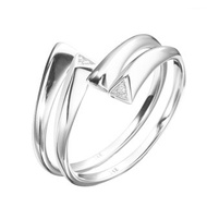 14K白金對戒 鑽石情侶戒指 優雅簡約白金戒指 開口白金閨蜜鑚戒