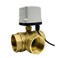 2" 3 Way Brass Motorized Ball Valve IP65 Waterproof  T/L Type Brass Electric Ball Valve 3-Wire 2 Con