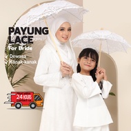 [BRIDAL UMBRELLA] Payung Lace, Payung Pengantin, Payung putih, Payung Photoshoot, MyPuteri