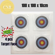 FREE 4 pcs target face Archery Target Butt Shooting Pe Foam Target Foam Target Board 100 x 100 x 10c