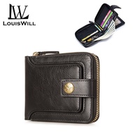 LouisWill wallets for men Men’s Wallet Short Wallet Multi Card Bag Wallet Zipper Wallet Multi-Card Position ID Credit Cards Holders Multi-Function Certificate Bag Small and Portable leather wallet for men