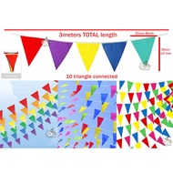 3meter Plastic Rainbow Multicolor Fiesta Party Flag Banderitas Waterproof Outdoor - Ivypartyneeds