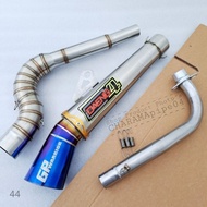 (T) Daeng sai4 open spec Pipe canister 51mm open exhaust Pipe for Wave 125 Xrm 110/125 Wave 100/10/115 Rs125 Furry 125 Smash 115 Rusi100/110 Daeng Pipe Daeng sai4 Aun Pipe Nlk Pipe Charama Pipe Creed Pipe Kou Pipe