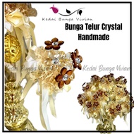 25pcs/ktk Handmade Bunga Telur Krystal dgn Sarung Kerawang| Crystal Egg Flower| B. Telor Pelamin Exc