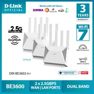 D-Link DIR-BE3602 (B1) BE3600 Wi-Fi 7 Wireless Router with two 2.5G Ports DualBand Mesh Router