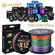 COD Sougayilang Dây PE Bện 12 Sợi Dây Câu Cá Nhiều Sợi 150M 350M 550M 12 Sợi Siêu Mạnh Mẽ PE0.4 #-PE