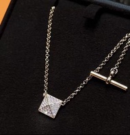 Hermes 項鍊 Clou+d’ H鎖骨鏈 24年保卡 全新Hermès Necklace Clou d'H pendant, medium model ,18K玫瑰金鑽石中號,