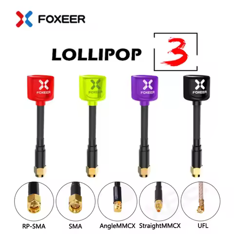 Foxeer Lollipop 3 Micro Lollipop V4 Omni 5.8G 2.5dBi Antenna RHCP MMCX Right Angle Straight RHCP UFL