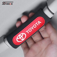 Sieece Leather Car Roof Pull Handle Glove Protector Car Seat Belt Cover Car Accessories Interior For Toyota Wish Sienta Yaris Altis Vios Corolla CHR Hiace Fortuner Harrier Commuter Hilux Revo Prius Alphard Camry Rush Vellfire Sienna Wigo RAV4