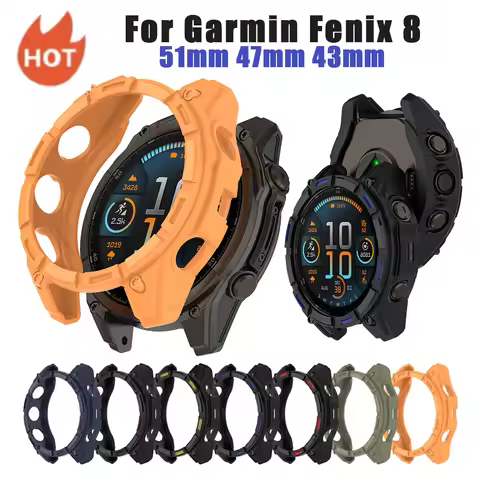 Protective Case For Garmin Fenix 8 51MM 47MM 43MM Semi Coverage Bumper For Garmin Fenix 8 Smart Watc