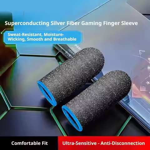Sweatproof Gaming Finger Sleeves Anti-Slip Touch Screen Breathable Fingertip Gloves for PUBG Mobile 