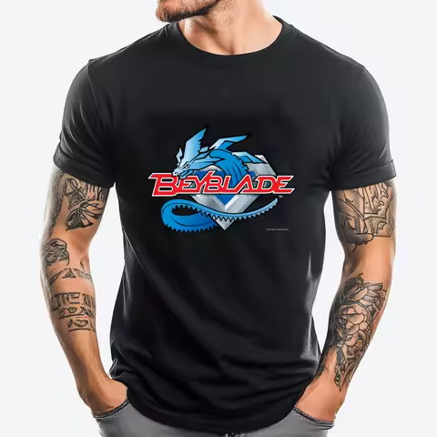 Beyblade Generation 1 Dark Luxury T Shirt Men High Quality Vintage T Shirts Street