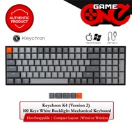 Keychron K4 (V2) 100 Key White Backlight Wireless Mechanical Keyboard Hot-Swappable