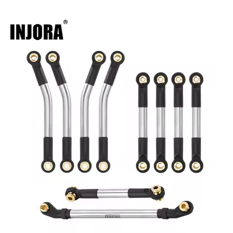 INJORA Stainless Steel High Clearance Chassis Links Steering Links Set for 1/24 RC Crawler FMS FCX24