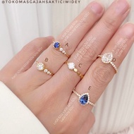• CN SOLITAIRE BLUE & WHITE GEM, WHITE & BLUE TEARSDROP
