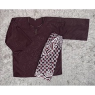 COMBO BAJU OPAH ANGGUN PLAIN + KAIN BATIK BERCORAK DIAP JAHIT FULLY GETAH