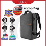 CERTO 15.6 Inch Business Beg Lelaki Laptop Backpack Women Water Proof Laptop Bag Lelaki Galas Sandan