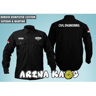 KEMEJA CIVIL ENGINEERING / KEMEJA PDH PDL CIVIL ENGINEERING CUSTOM BORDIR KOMPUTER