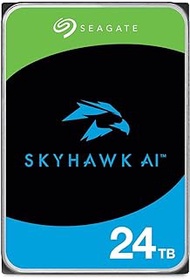 Seagate Skyhawk AI 24TB Internal Hard Drive HDD, Video up to 64 Cameras, 3.5 Inch, 256MB Cache, SATA 6GB/S, Silver, FFP, Includes 3 Year Rescue Service, Model No.: ST24000VE002