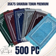 Sejadah Shukran Medina 35 x 65 CM Chenille Plain Muka Panjang Doorgift Murah Harga Borong Random Design &amp; Colour 500pc