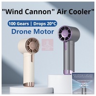 【100 Speed】Handheld Air Cooler Fan Strong Wind,Portable Fan Rechargeable Mini Handheld Fan Strong Wind 100 Gear Wind Speed Digital Display Adjustable Turbo Fan For Commuting Outdoor Sports,ortable fan strong wind,turbo fan,portable aircon,Air Cooler
