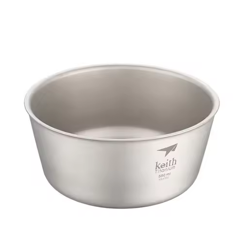 Keith Titanium Bowl Camping Hiking Picnic Bowl Corrosion Resistance Lunch Box Salad Bowl Double-wall