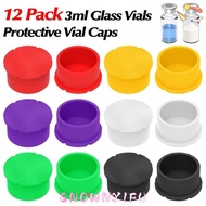 SNOWNY1FU 12Pcs/Pack Glass Vials Protective Vial Caps, Reusable Leak-Proof Dust-Resistant Lids Cover