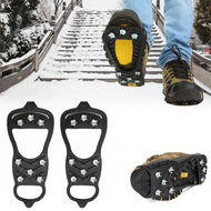 1 Pair 8-Tooth Anti-Skid Ice Gripper Spike Winter Climbing Anti-Slip Snow Spikes Grips Cleats Over S