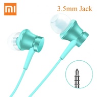 หูฟัง Xiaomi BASS ดั้งเดิมหูฟังแบบมีสายหูฟังขนาด3.5มม. ชุดหูฟังพร้อมไมโครโฟนกีฬาเล่นเกมเพลงสำหรับสมาร์ทโฟน Xiaomi Samsung