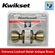 Kwikset Entrance Lockset BELLAIR US 5 Antique Brass Keyed Entry Certified Security Door Knob
