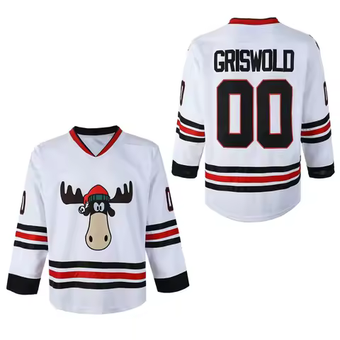 "Griswold 00" Hockey Jersey Christmas Vacation Inspired Design Festive Moose Logo Athletic Jersey 3d