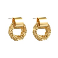 Crown Jewelry 18k Gold Plated Fashion Jewelry Korean Leyered Stud Earring ZGE37