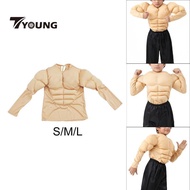[Available] Kids Muscle Shirt Costumes for Boy Casual Realistic 3D Fancy Dress Body Builder